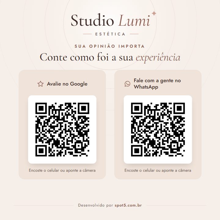 Placa personalizada de exemplo: Studio Lumi Estética