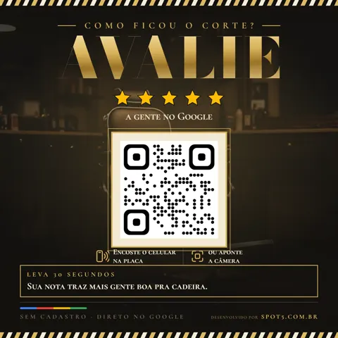 Placa de Avaliação Google Barbearia - Comprar Online | Spot5