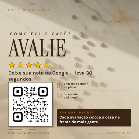 Placa de Avaliação Google Cafeteria - Comprar Online | Spot5