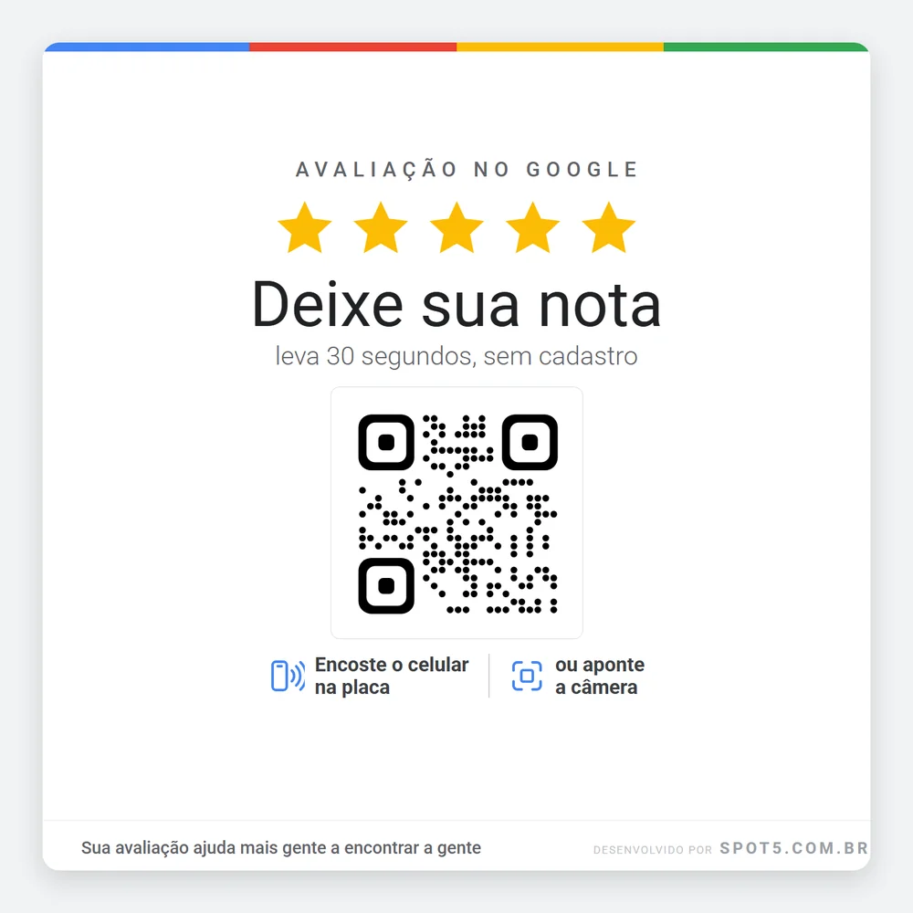 Placa de Avaliação Google Cartão Material - Foto 1 de 5 - Spot5