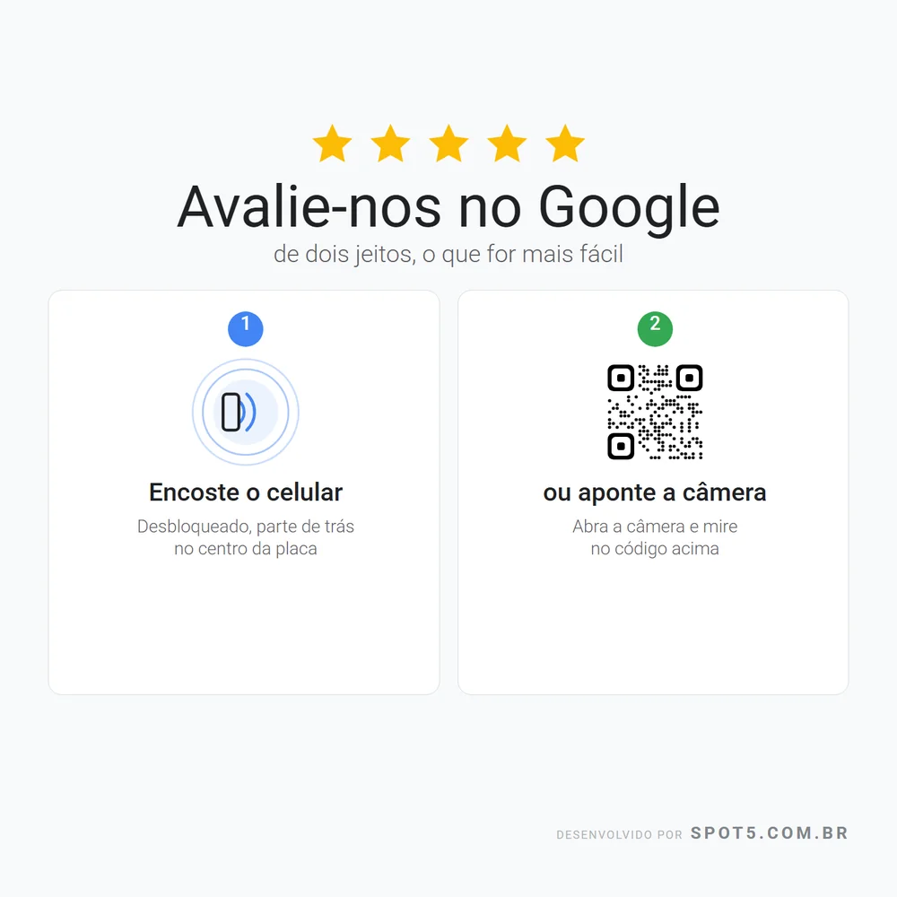 Placa de Avaliação Google Dois Jeitos - Foto 1 de 5 - Spot5