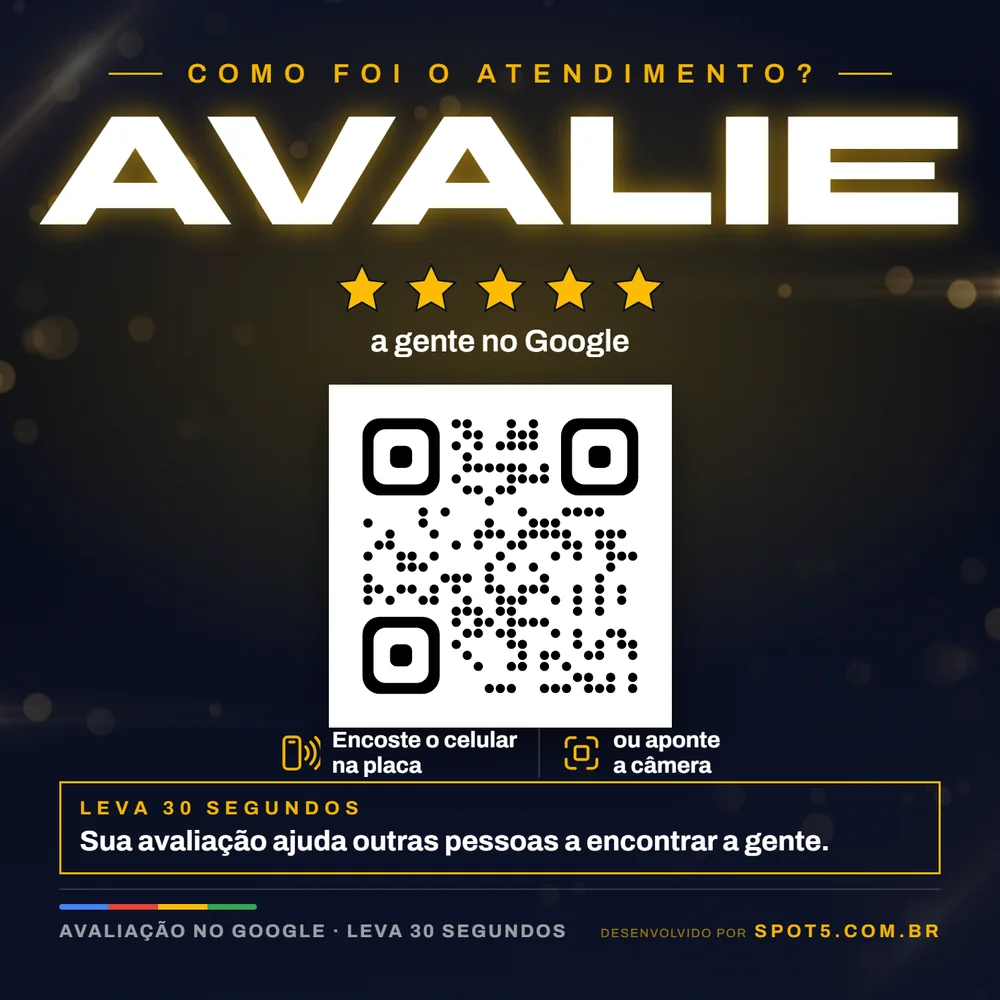Placa de Avaliação Google Estrelas Ouro - Foto 1 de 5 - Spot5